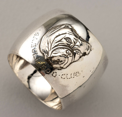 Antique Sterling Silver Bulldog Napkin Ring